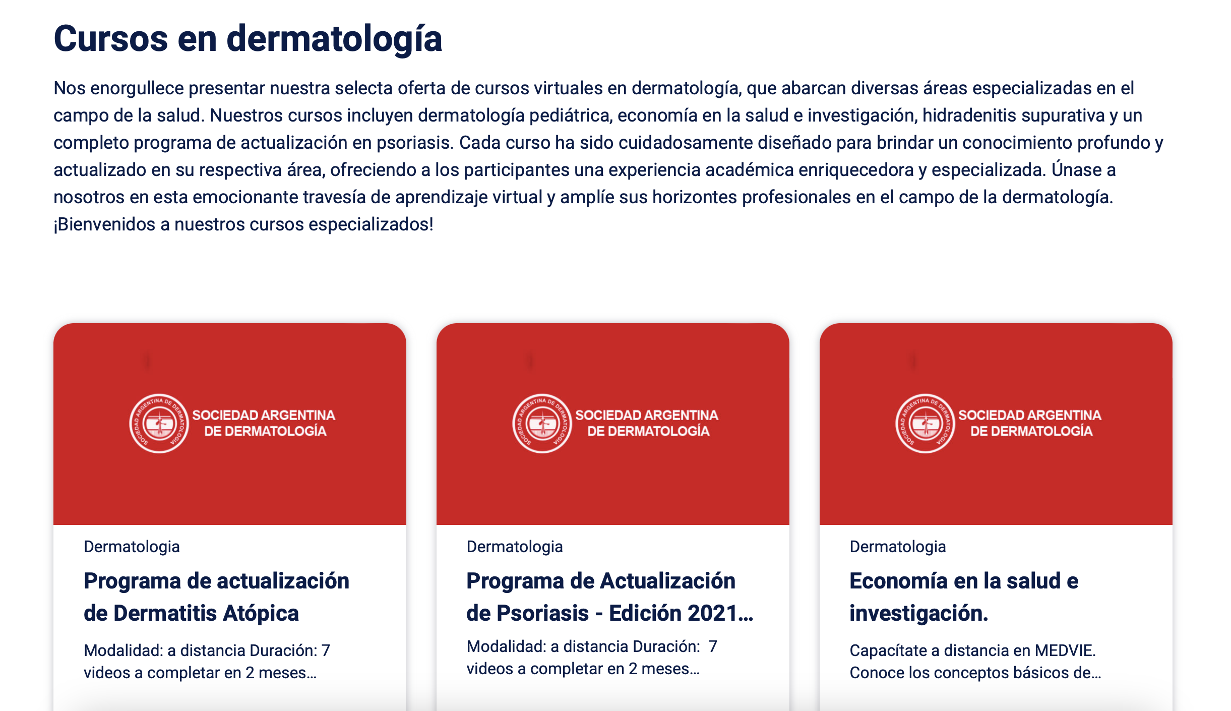 Cursos dermatología